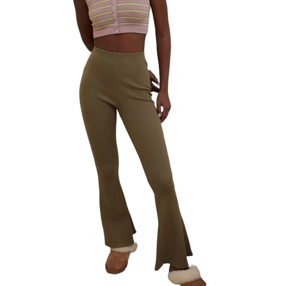 Urban Outfitters Pants - URBAN OUTFITTERS Ribbed High Waist Flare Pants